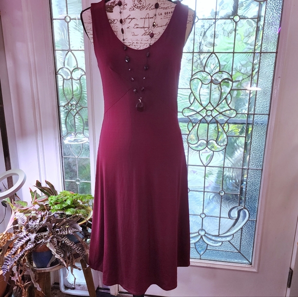Isabella Bird Fit & Flare Claret Dress MP - Picture 1 of 9